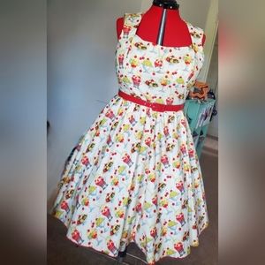 Unicorn Alert!! Bernie Dexter Rose Dress in Sundae Print 2XL! Rare Volup Size!